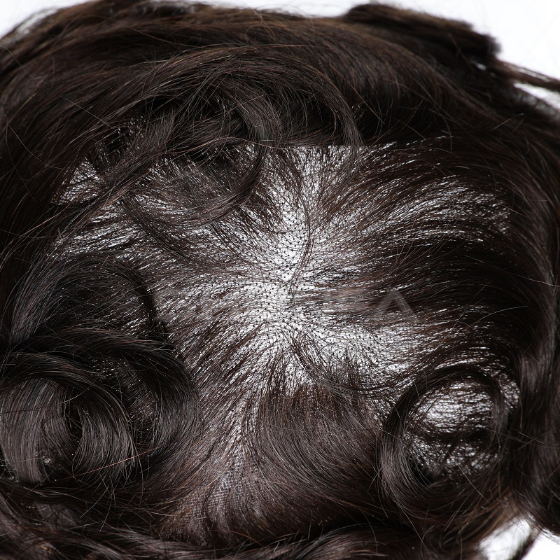 Swiss mono - Super fine welded mono freestyle direction durable toupee 3 Light density men hair system