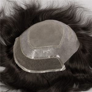 On Rite - Fine mono around clear poly, back is 3 lines poly coated hair toupee