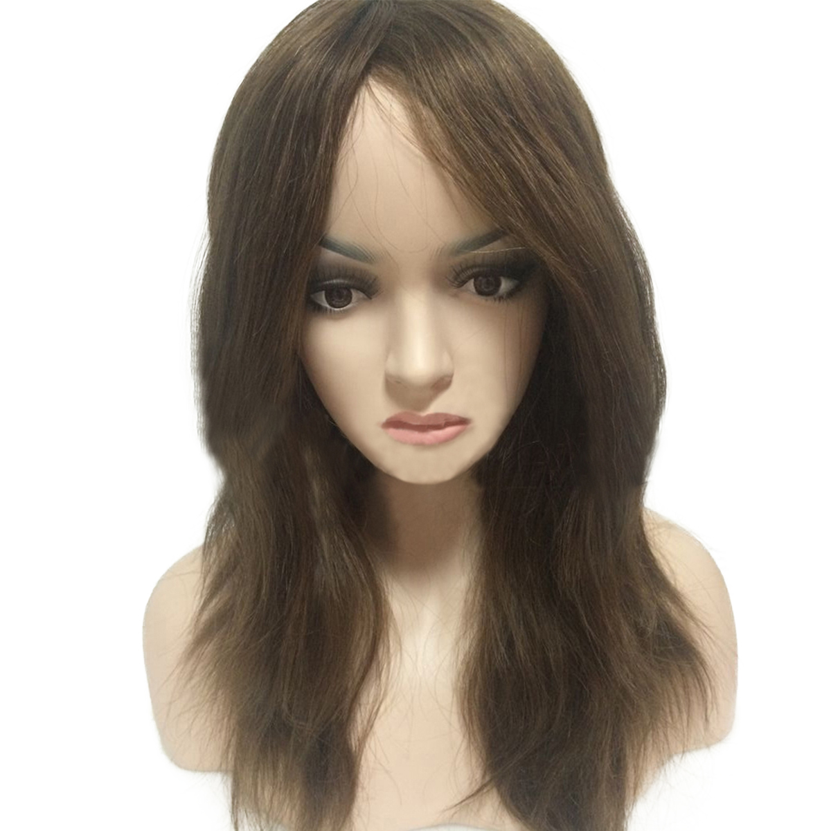 Sft-1332 full skin head capilar prosthesis long hair women wig