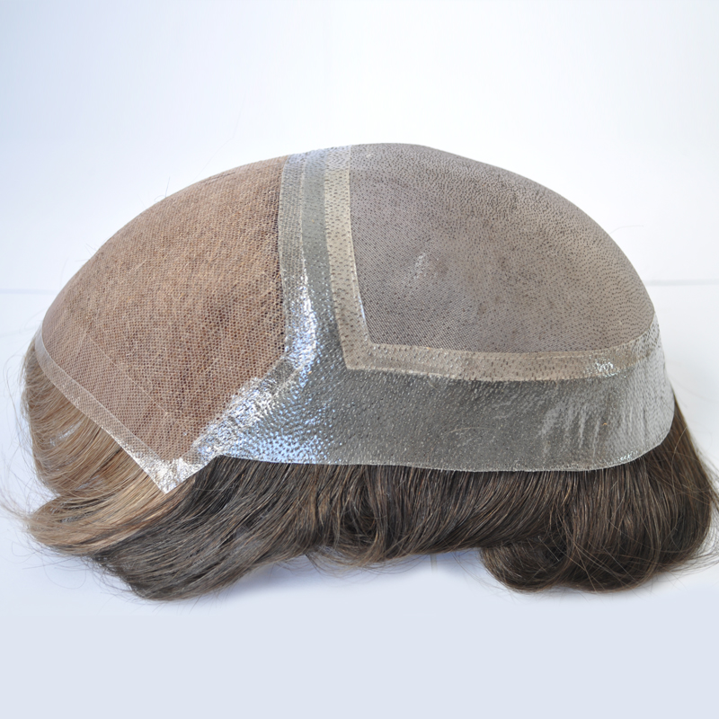 Mono toupee with Low hair replacement systems cost from toupee factory