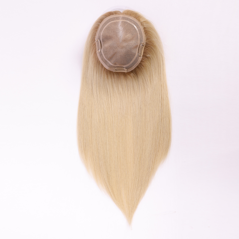 100% virgin hair blonde color mono topper from direct hair factory