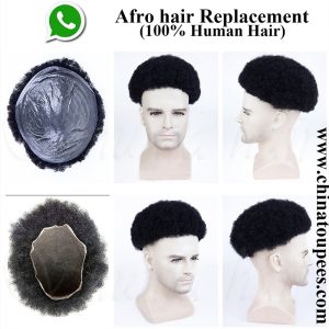 Full Skin and Full Lace African American Men Hair System 1