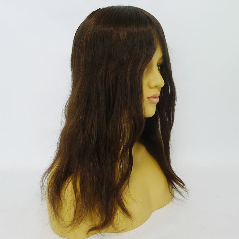 Sft-1773 Natural Straight Long Hair women Toupee with Lace with Skin Around Base Design