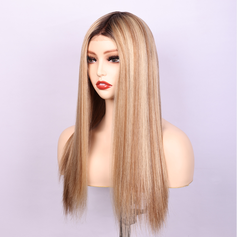 Nice looking mixed blonde color for ladies mono full cap wig from directly hair factory