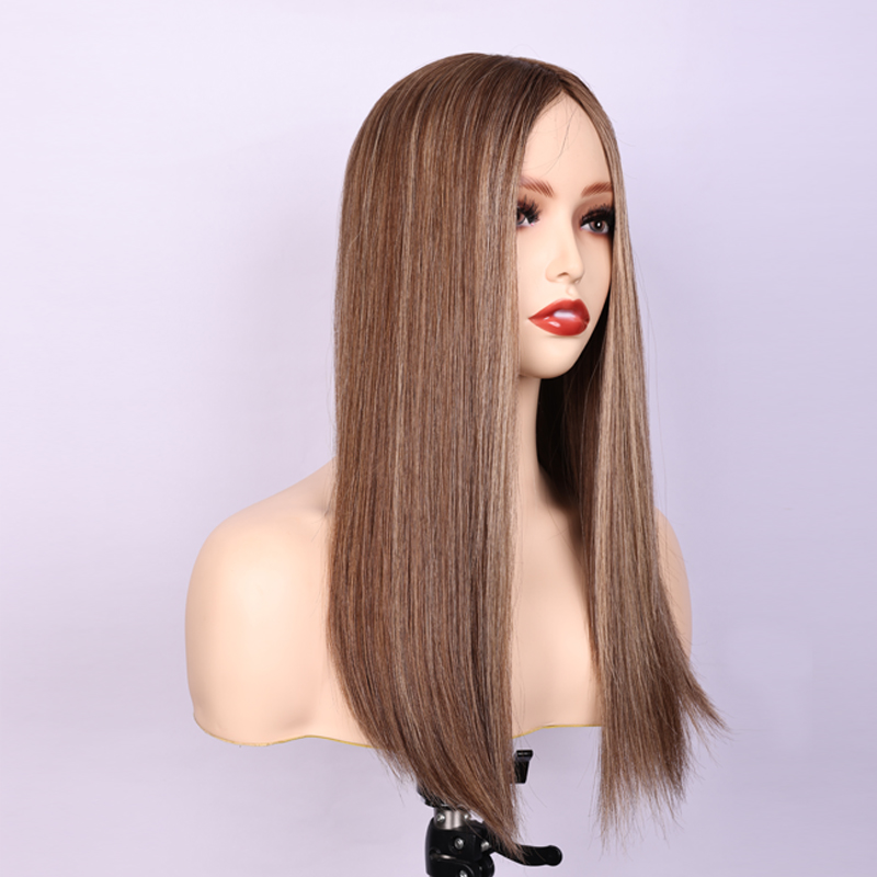 Top quality human hair Kosher topper for caucasian women