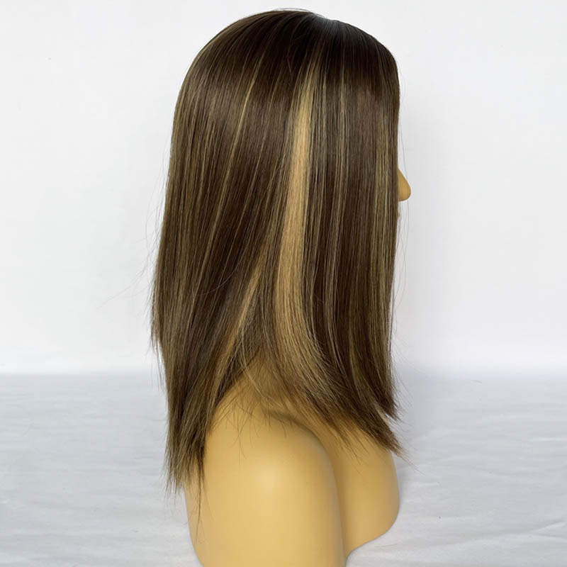 100% human virgin hair sport color Jewish wig for ladies