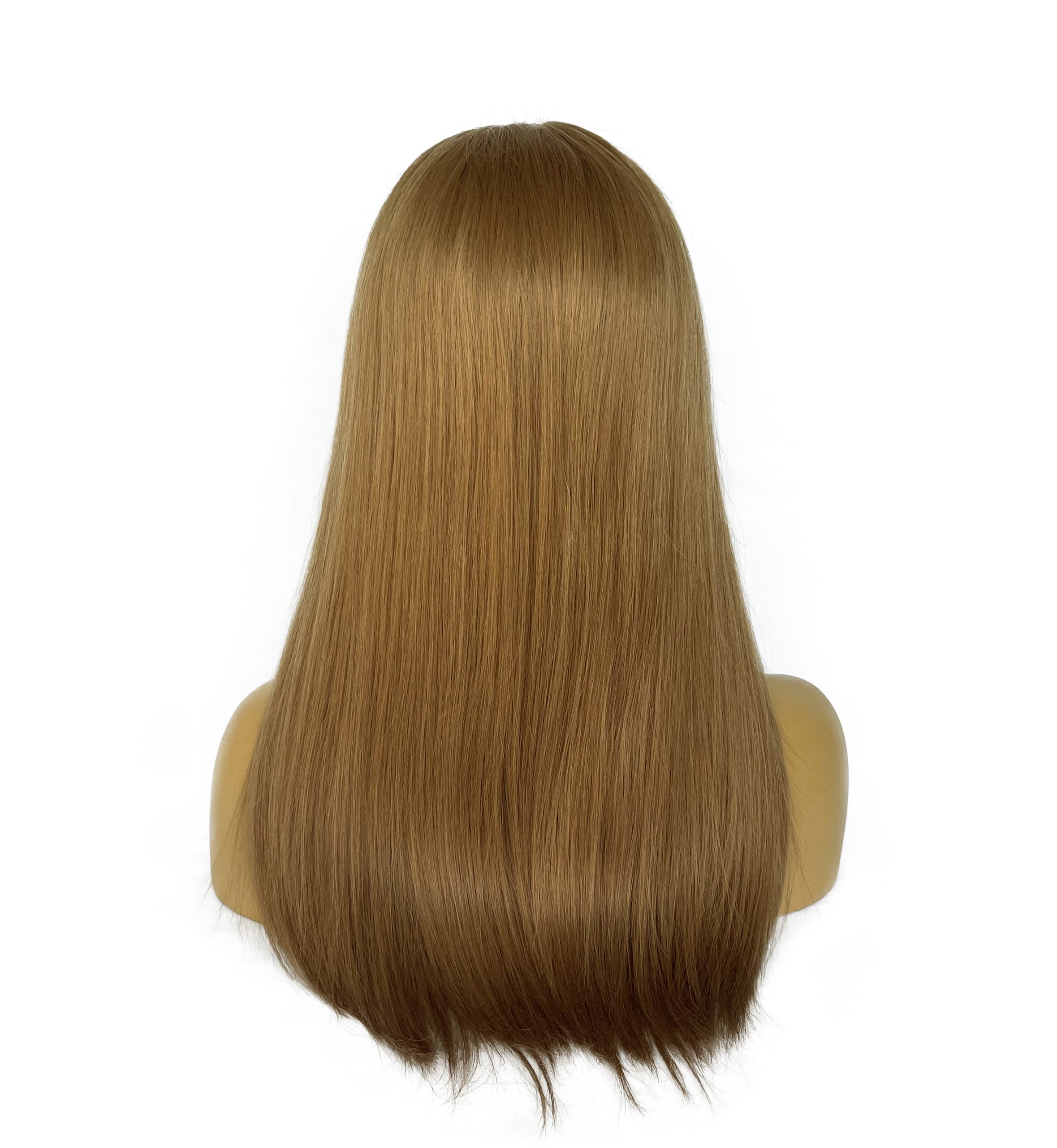 Silky human hair brown color silicon lace wig