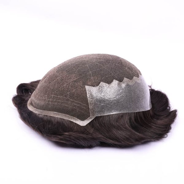 Stock lace base with realistic hairline hair piece for men