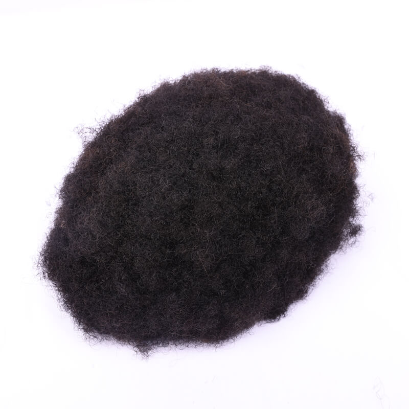 Wholesale price 3mm hair wave Afro curl men hair pieces