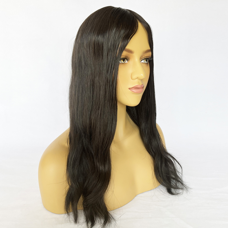 Sft-2053 #1B realistic Hairline popular lady topper long hair system prothesis