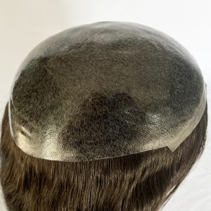 Sft-2053 Silicon lady topper long hair manufactured Skin PU injected ventillation