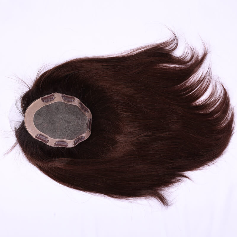 sft-1781 18 Inch Human Hair Clip in Mono Base Toupee from Shunfa Hair