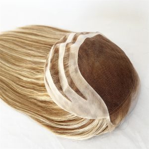 custom speical base design with lace front and center softable pu thin skin back is more easy to fixed on head 1 1