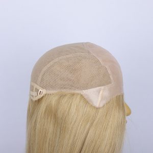 100% Virgin hair french lace wigs with poly around medical wig