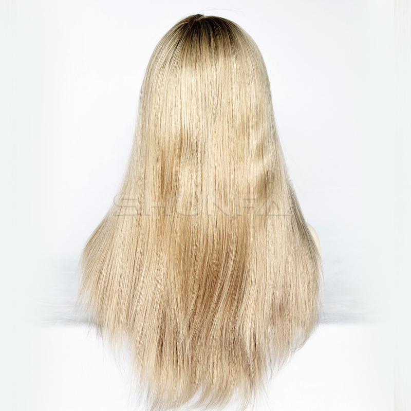 Woman’s French lace wig with a poly coating to cover female hair loss and thinning.