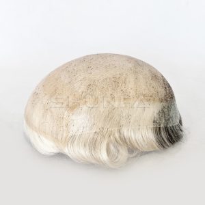 lace grey hair toupee with natural looking hairline