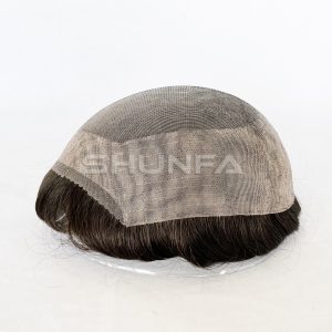 Double Fine welded mono around customized order men hair toupee