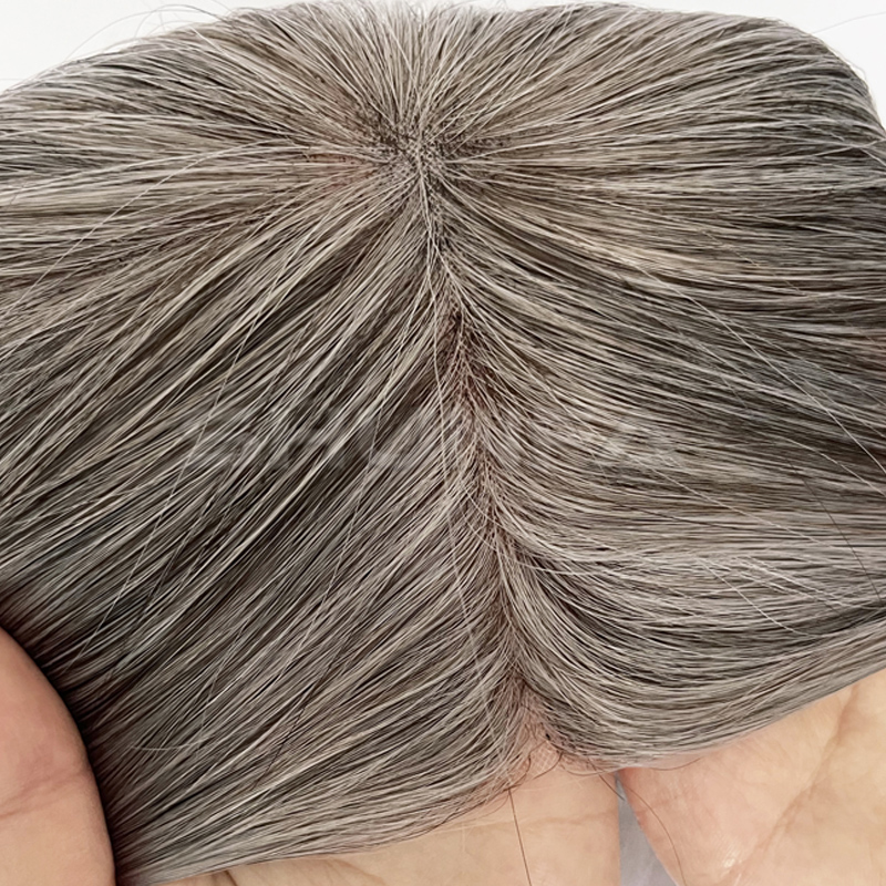 Natural top looking grey human hair