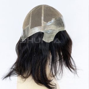 Full cap lace with poly around hair replacement