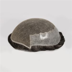 Invisible lace with skin temple to temple base toupee for men