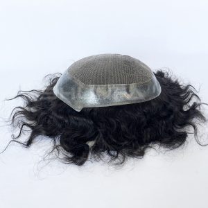 Lace center with poly around hair system for men wholesale price from direct factory