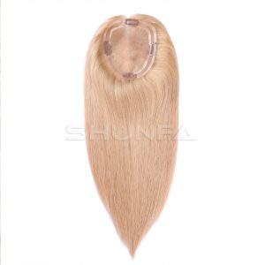 Mono topper - Remy hair free part human hairpiece for women to add hair volume - #10