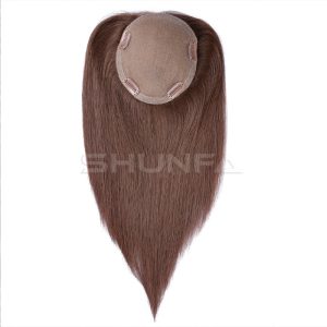 Comfortable natural looking human hair lace with silk toppers from direct hair factory - Yaffa topper #4