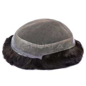 Lace center with poly around hair system for men wholesale price from direct factory