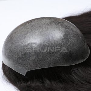 Sft-2053 Silicon lady topper long hair manufactured Skin PU injected ventillation