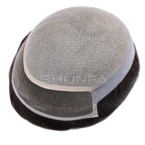 French lace center with clear pu and poly coating back for men hair systems 5 Natural Hairline Silk Top Hair Replacement System Toupee for Men