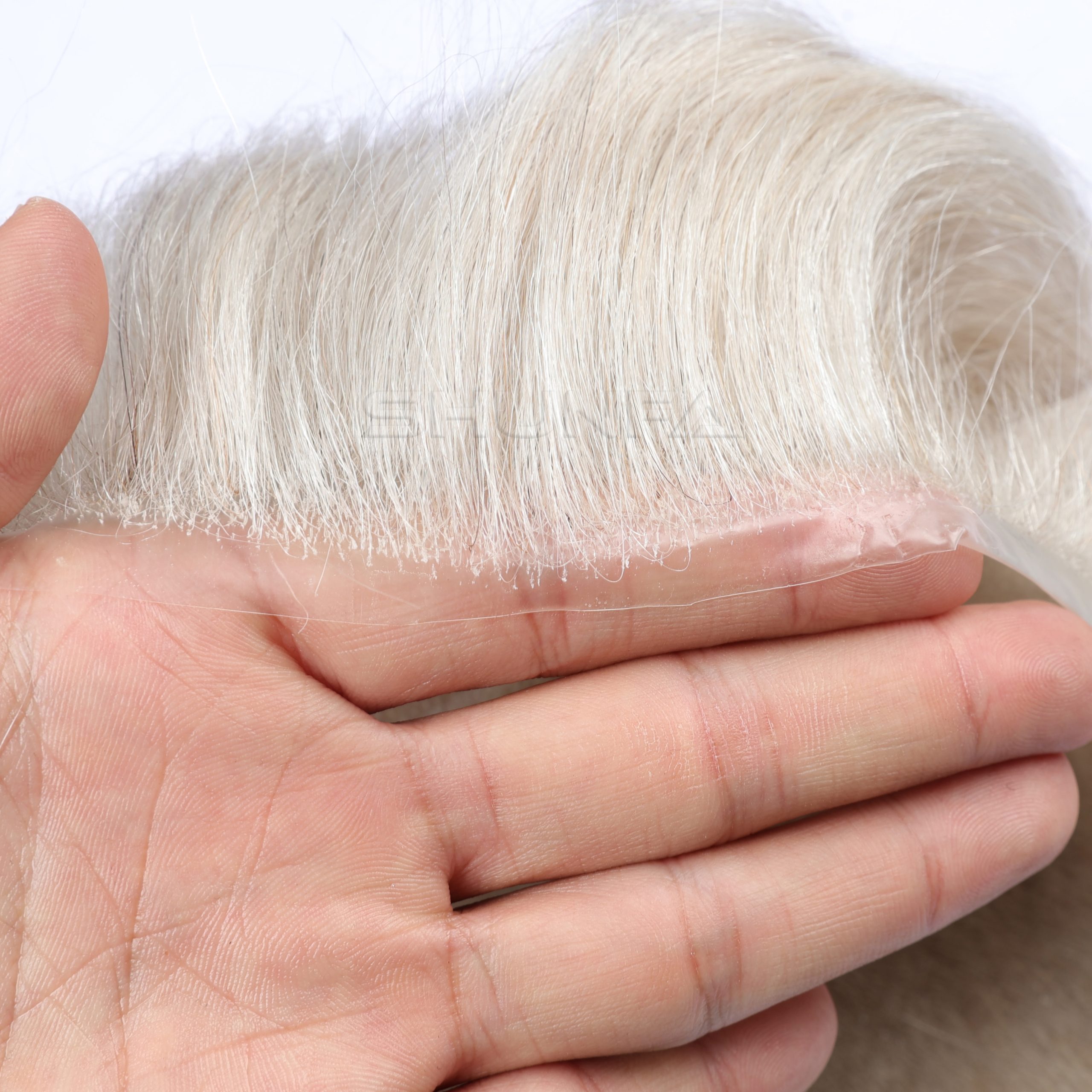 Super thin skin v-loop base toupee for men from direct hair factory 4 V loop 0406 #59 (4) 拷贝