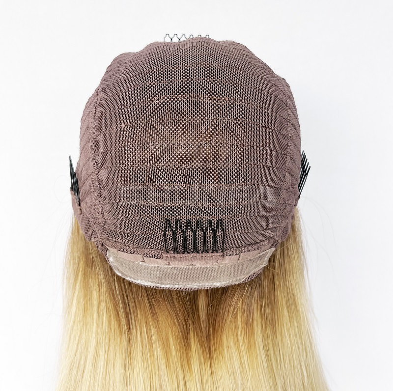 Mono top+hair weft Monica wig for people with hair loss from direct hair factory 2 Mono top durable Virgin hair wig