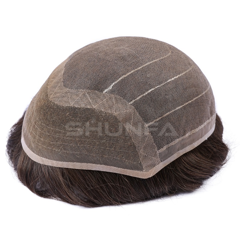 Very strong Fine welded mono with breathable lace front toupee from direct hair factory 2 very strong fine welded mono with breathable lace front