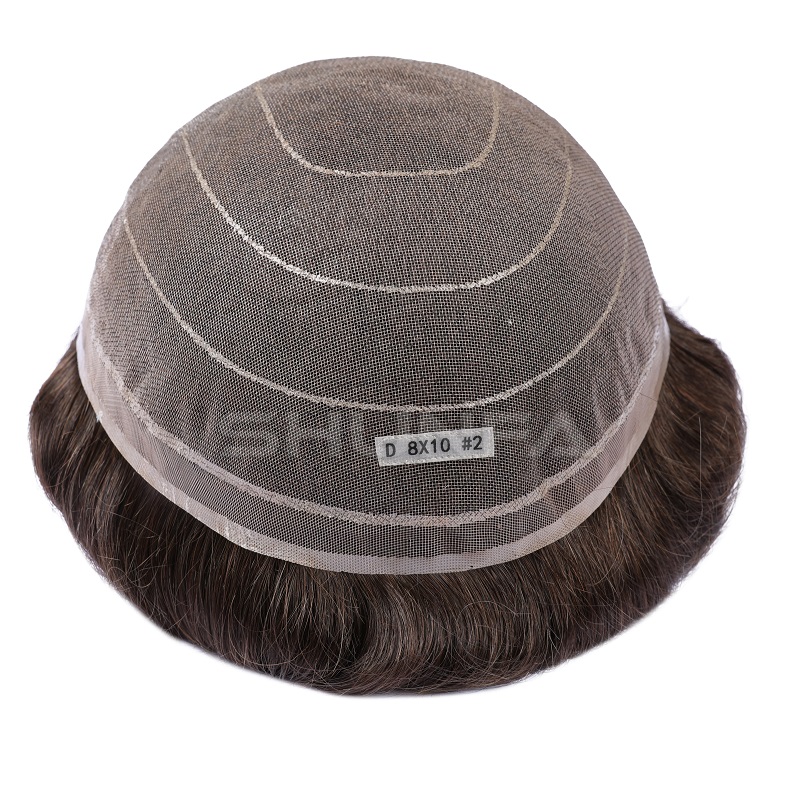 Very strong Fine welded mono with breathable lace front toupee from direct hair factory 4 fine welded mono base show