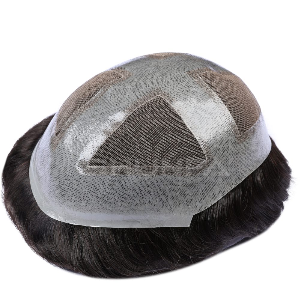 lace with pu around toupee